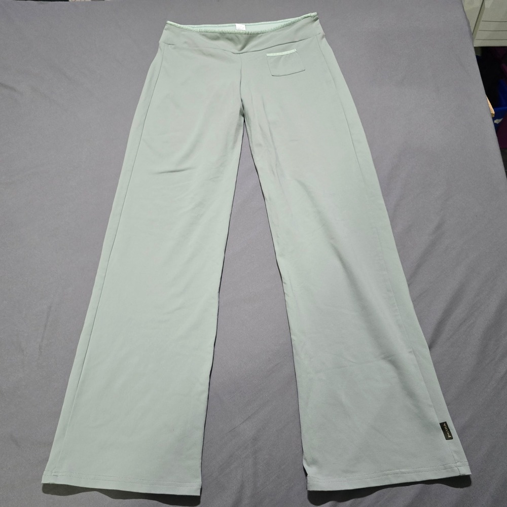 prAna Yoga Pants Women M Sage Green Wide Leg Mid Rise Activewear